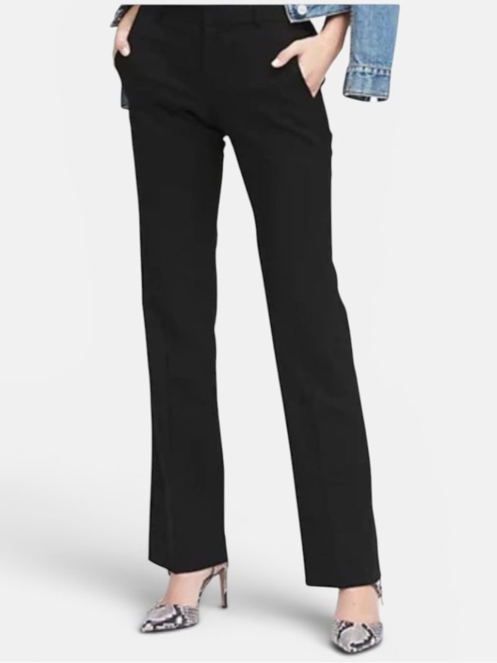 Banana Republic Black Logan Wool Blend Mid Rise Trouser Pants Women’s Size 6